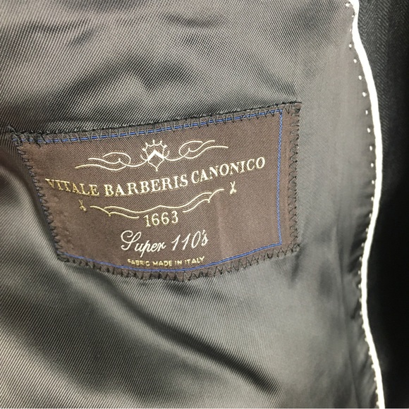 Lubiam x Vitale Barberis Canônico Men 42R Unstructured Herringbone 2-Button Coat - Picture 15 of 16